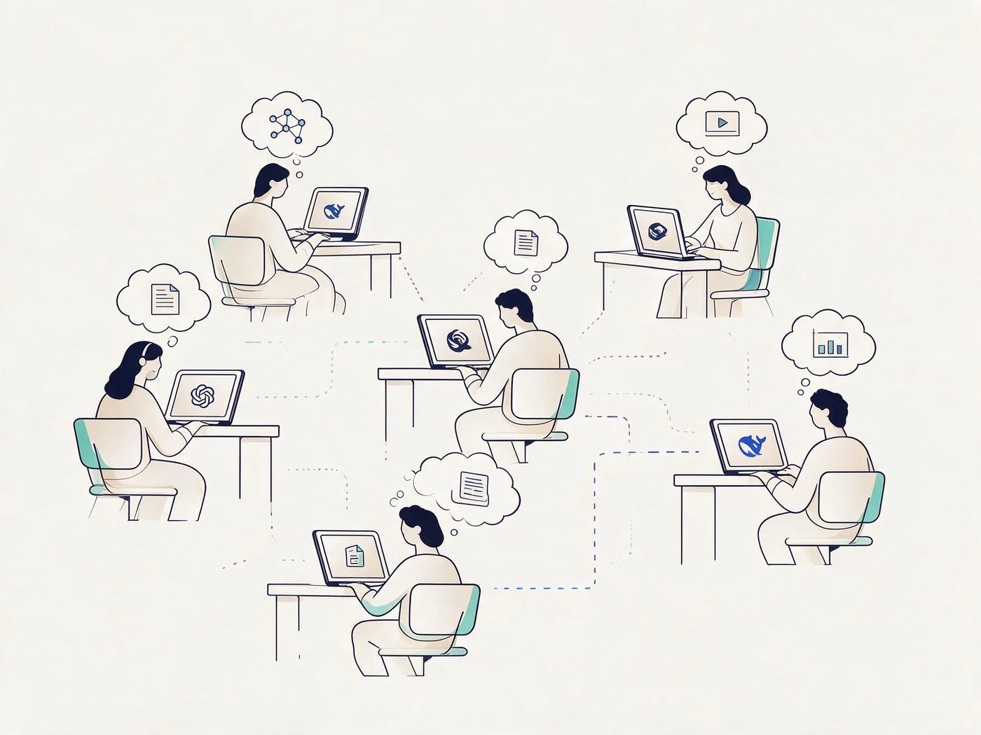 People sit in front of tools. Every model, every app, every list is one more thing a human has to hold together.